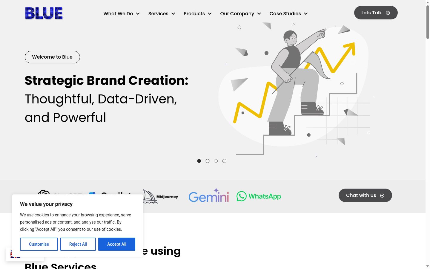 Screenshot of the consent banner shown before any interaction