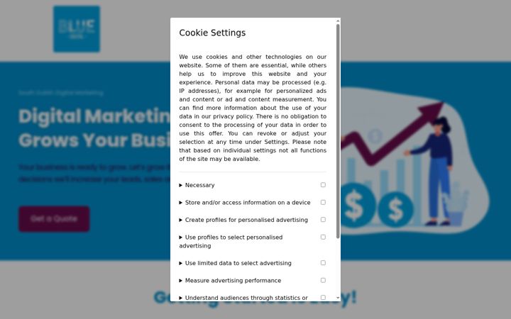 Екранна снимка на bluedigital.ie