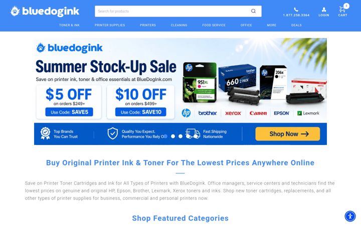 Screenshot of bluedogink.com