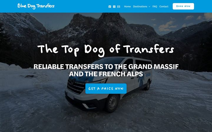 Screenshot ta' bluedogtransfers.com