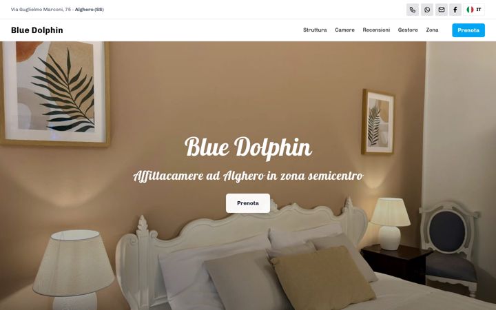 Screenshot of bluedolphinalghero.com
