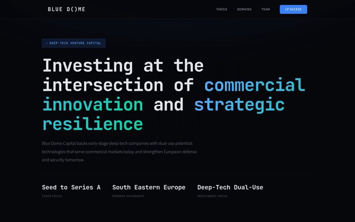 Screenshot of bluedomecapital.com