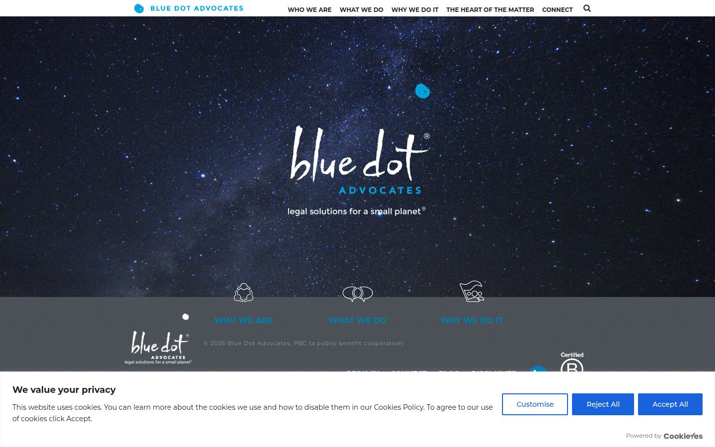 Screenshot of the consent banner shown before any interaction