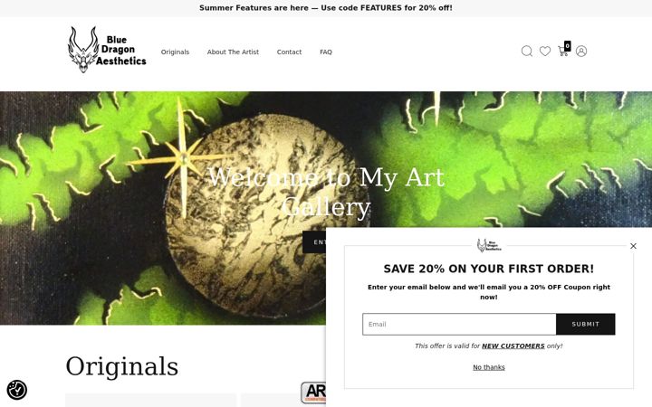 Screenshot of bluedragonart.org
