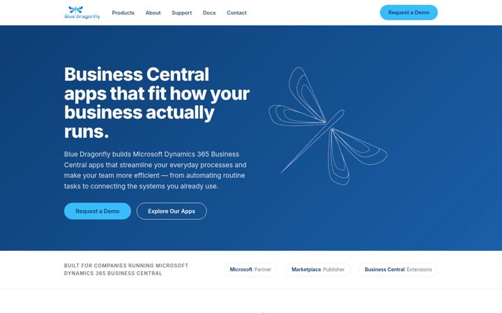 Screenshot of bluedragonflyllc.com