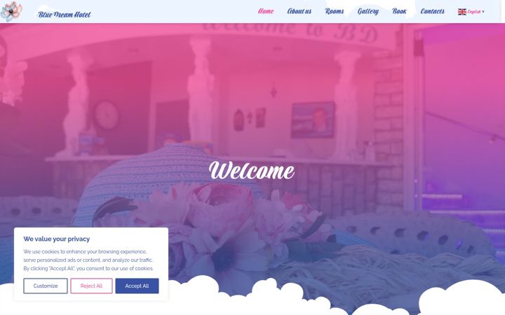 Ekrano kopija bluedreamhotel.eu