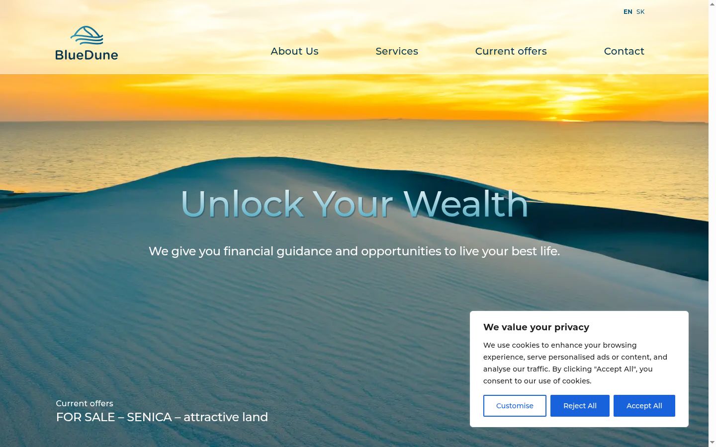 Screenshot of the consent banner shown before any interaction