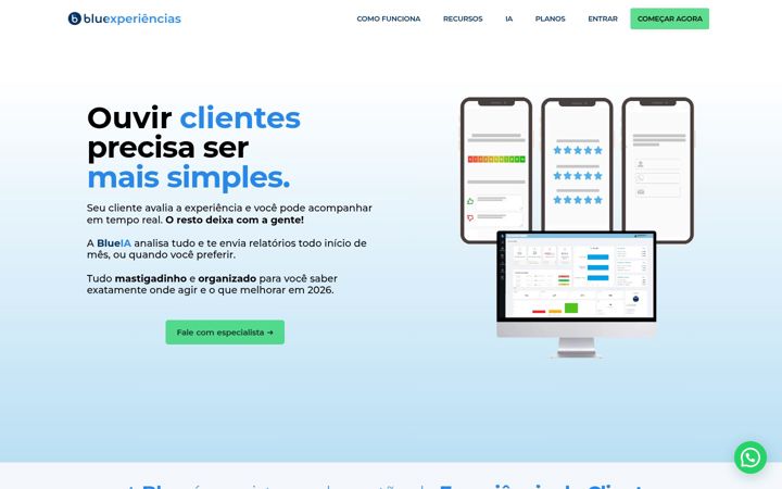 Screenshot of blueexperiencias.com.br
