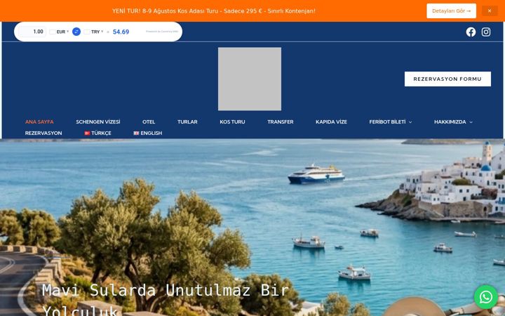 Screenshot von blueferrytravel.com