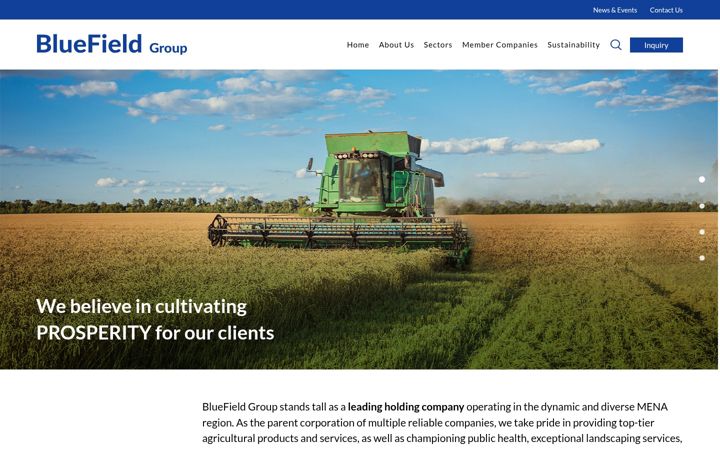 Screenshot of bluefieldco.com