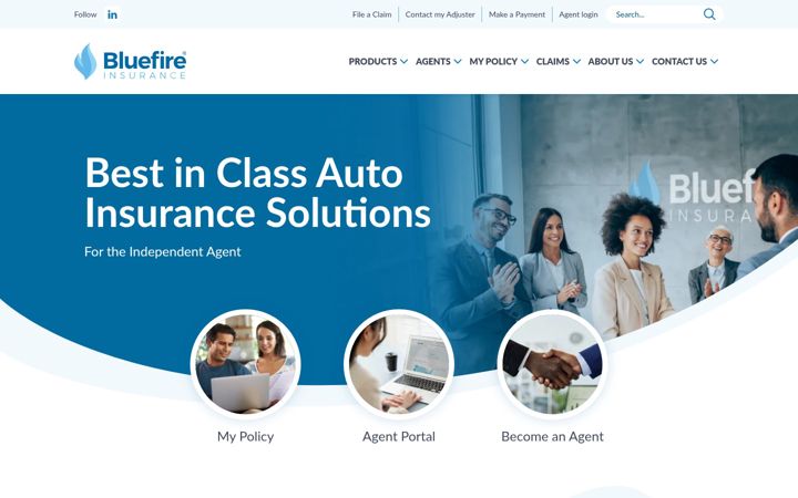 Screenshot of bluefireinsurance.com