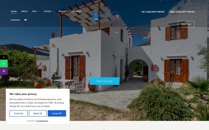 Screenshot von bluefishsifnos.gr