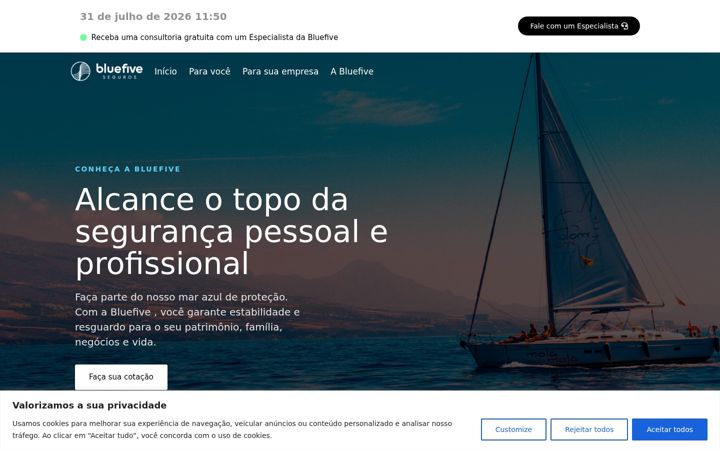 Posnetek zaslona bluefive.com.br