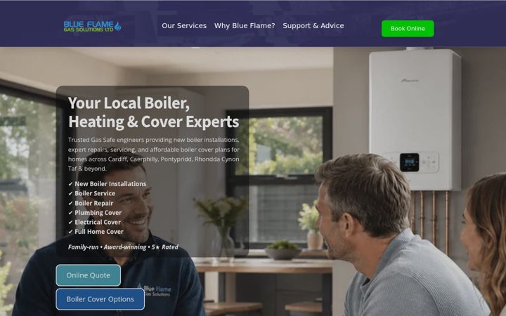 Ekrānuzņēmums no blueflamegassolutions.co.uk