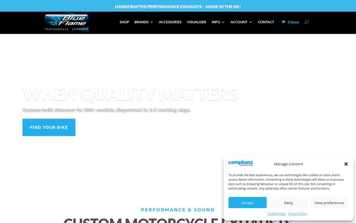 Screenshot of blueflameperformance.com