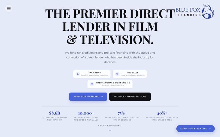 Screenshot of bluefoxfinancing.com