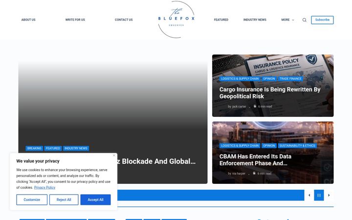 Screenshot of bluefoxobserver.com