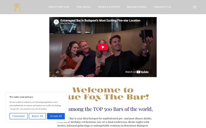 Screenshot of bluefoxthebar.com