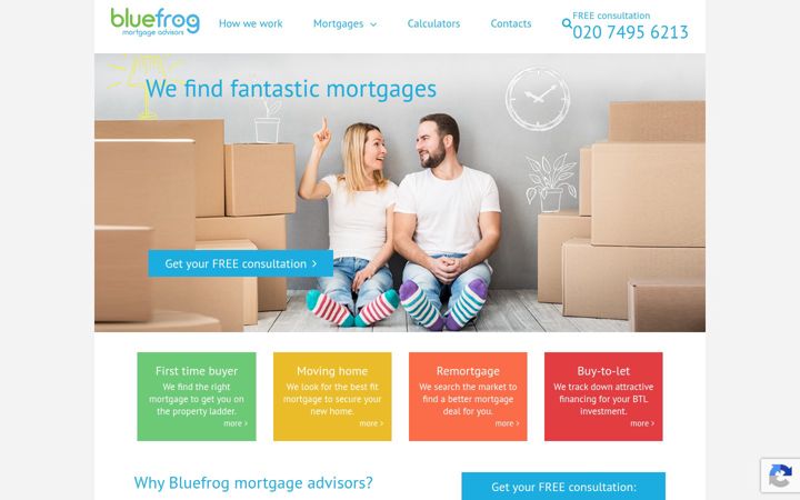 Screenshot of bluefrogfinance.co.uk