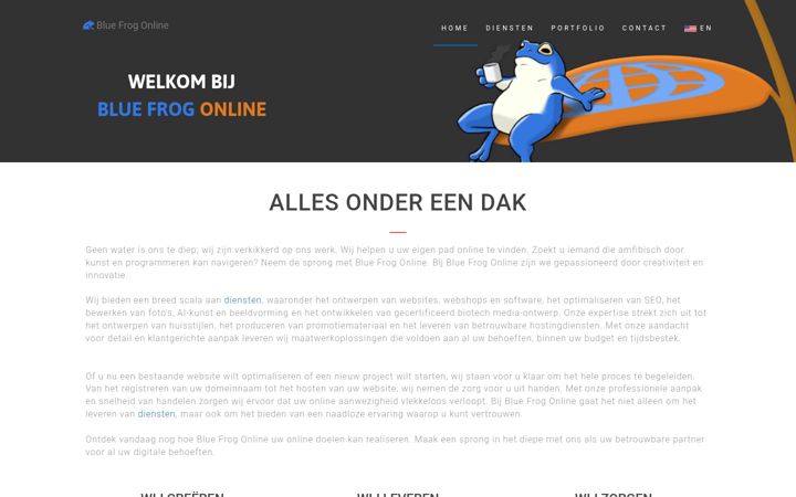 Screenshot of bluefrogonline.nl