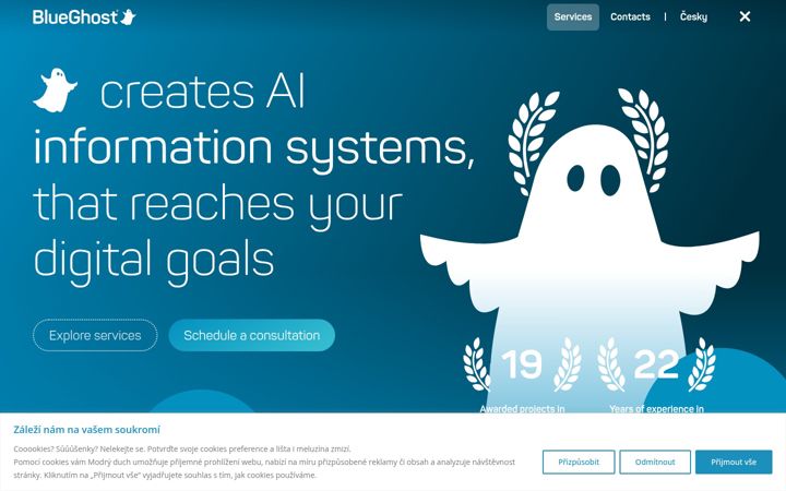 Screenshot of blueghost.cz