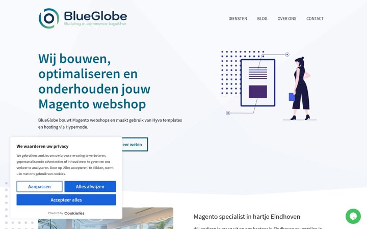 Screenshot of blueglobe.nl