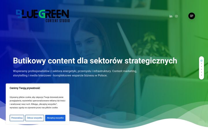 Screenshot of bluegreencontent.studio