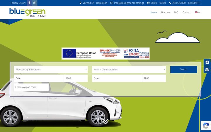 Screenshot of bluegreenrentals.gr
