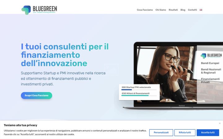 Captură de ecran a bluegreenstrategy.com