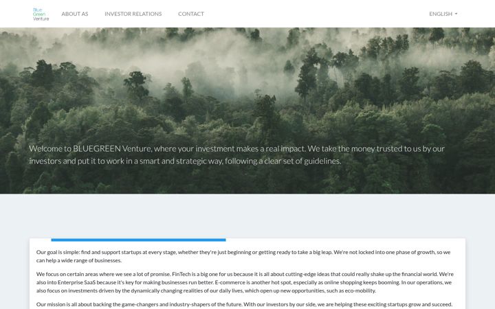 Screenshot of bluegreenventure.com