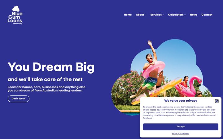 Zrzut ekranu bluegumloans.com.au