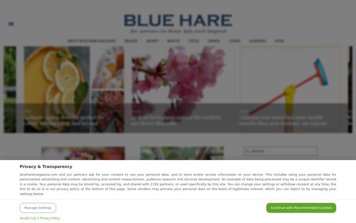 Screenshot of blueharemagazine.com