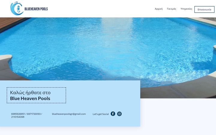 Screenshot of blueheaven-pools.com