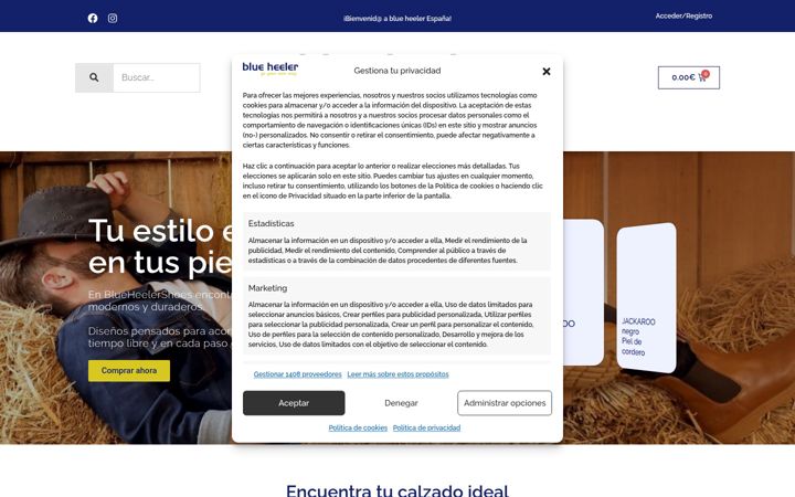 Screenshot of blueheelershoes.es