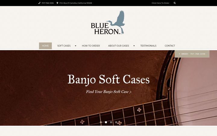 Screenshot of blueheroncases.com