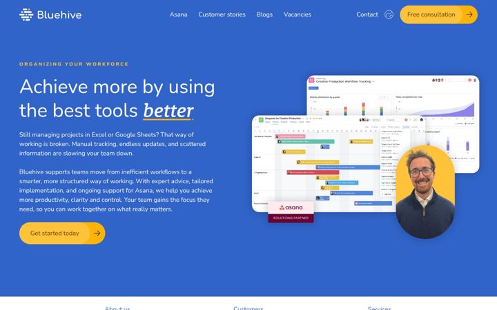Screenshot of bluehive.nl