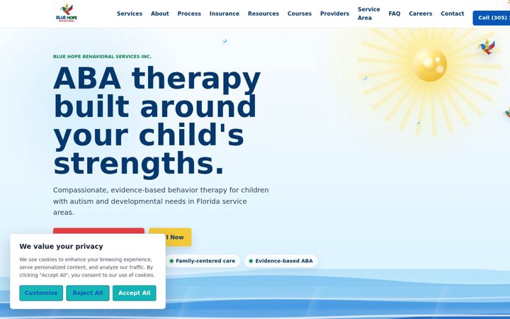 Screenshot of bluehopebehavioral.com