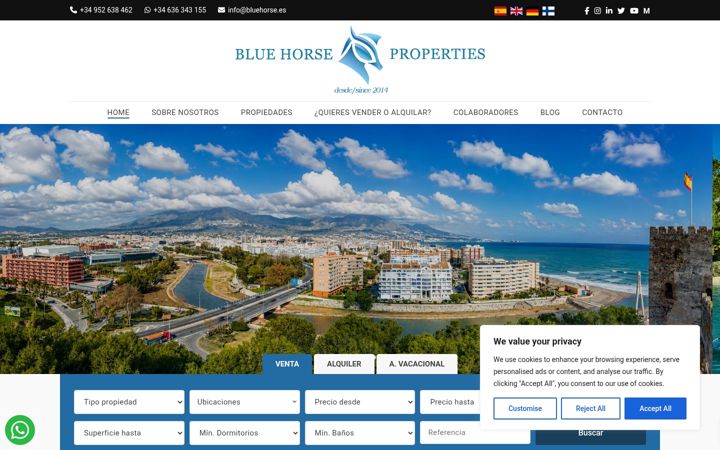 Screenshot του bluehorse.es