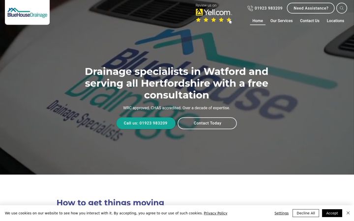 Screenshot of bluehouse-drainage.co.uk