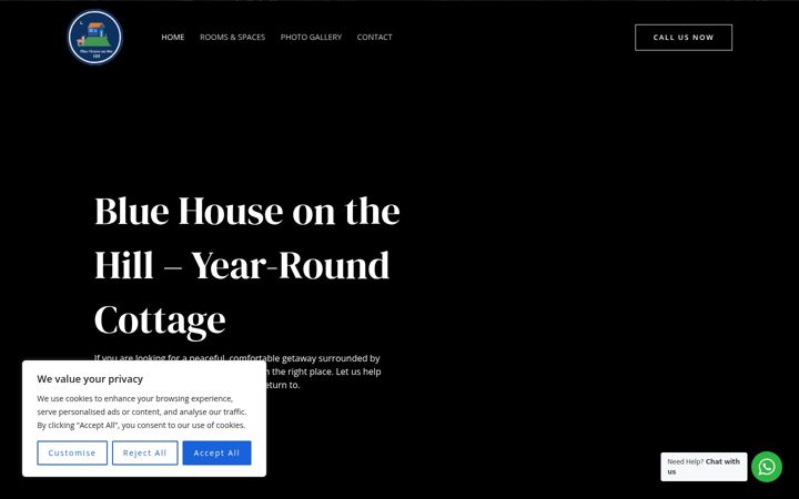 Screenshot of bluehouseonthehill.ca