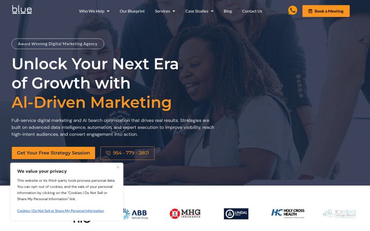 Screenshot von blueinteractiveagency.com