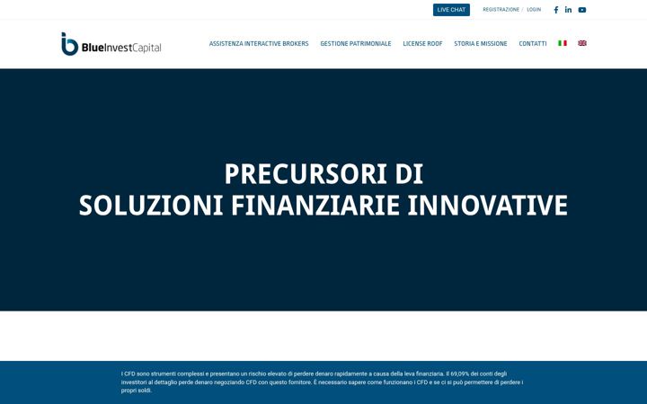 Snímek obrazovky blueinvestcapital.com