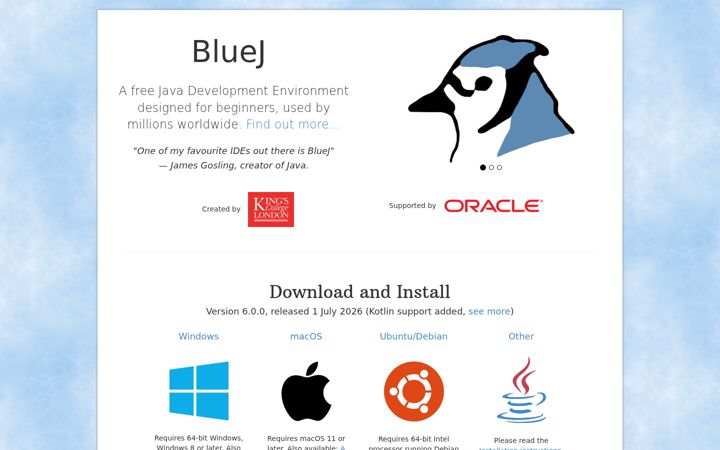 Screenshot of bluej.org