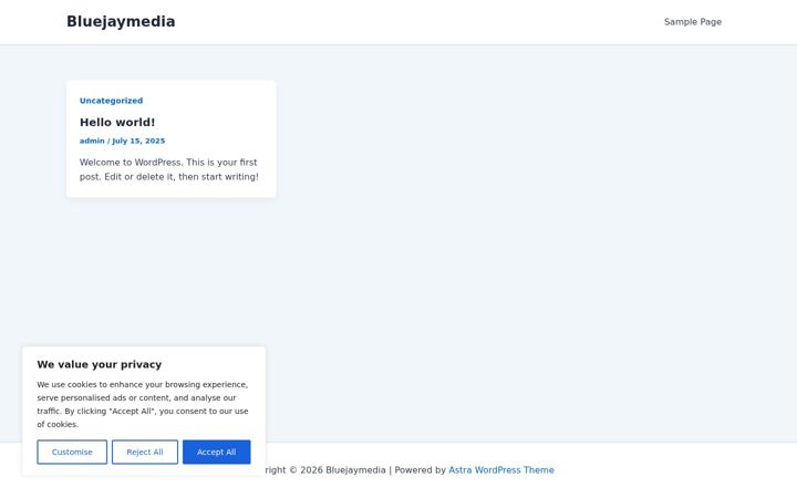 Screenshot von bluejaymedia.au
