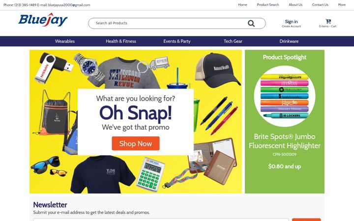 Screenshot of bluejayusa.com