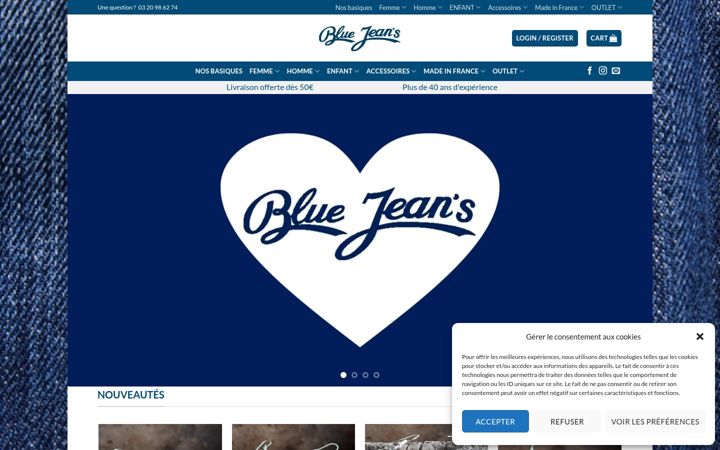 Screenshot of bluejeans-shop.fr