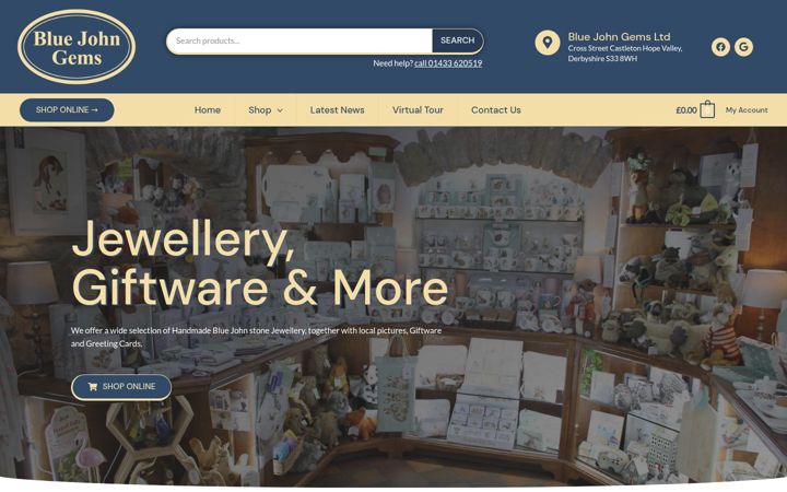 Screenshot of bluejohngems.co.uk