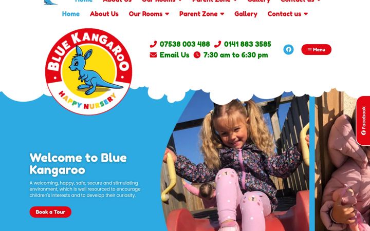 Screenshot of bluekangaroonursery.co.uk