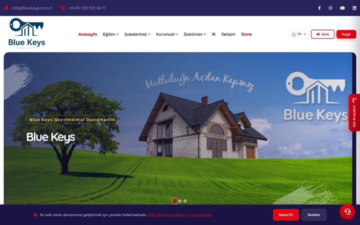 Screenshot of bluekeys.com.tr