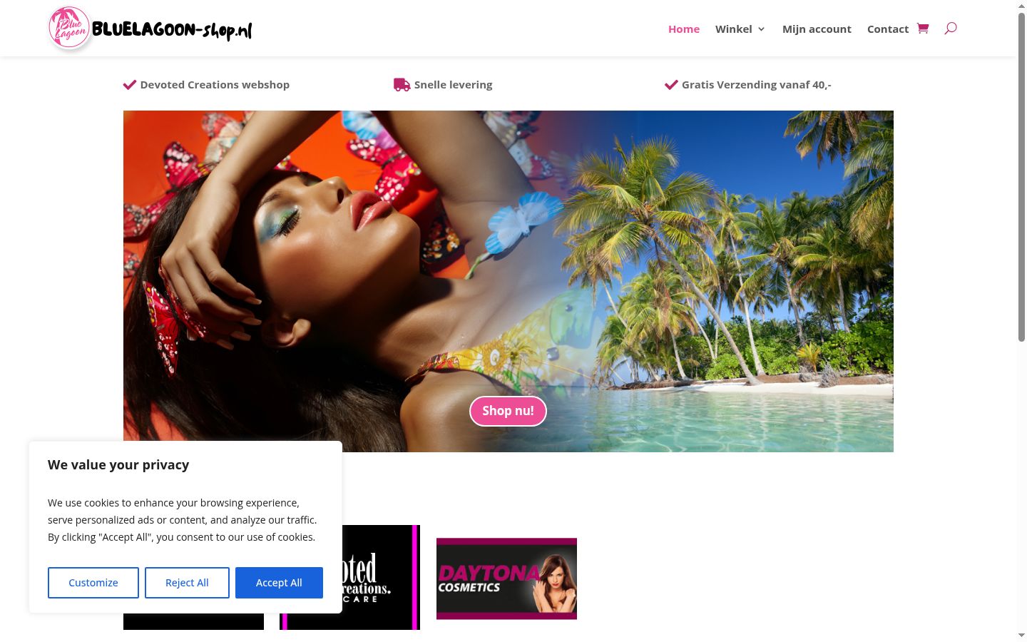 Képernyőkép a bármilyen interakció előtt megjelenő hozzájárulási bannerről